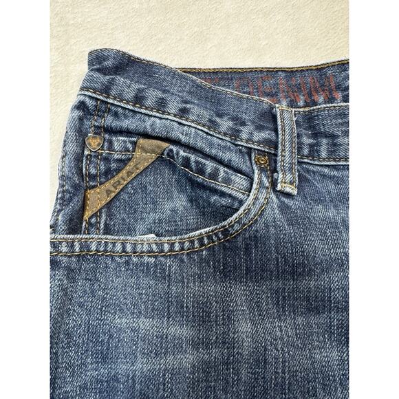 Ariat Loop Lock Jeans 32x34 Dark Wash Straight Fit Western Denim Rugged Classic - Picture 2 of 8